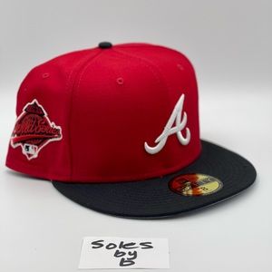 Hat Club Exclusive New Era 59Fifty Atlanta Braves Patch Fitted Hat Size 8